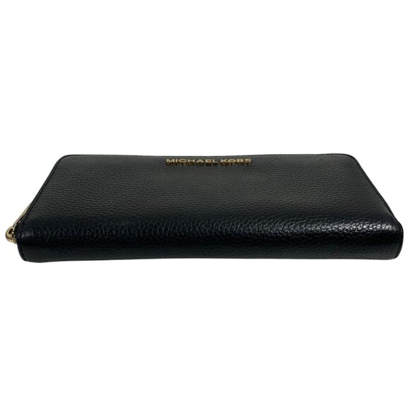 MICHAEL KORS Jet Set Travel Continental Large Black Pebbled Leather Wallet NICE! - Picture 2 of 9